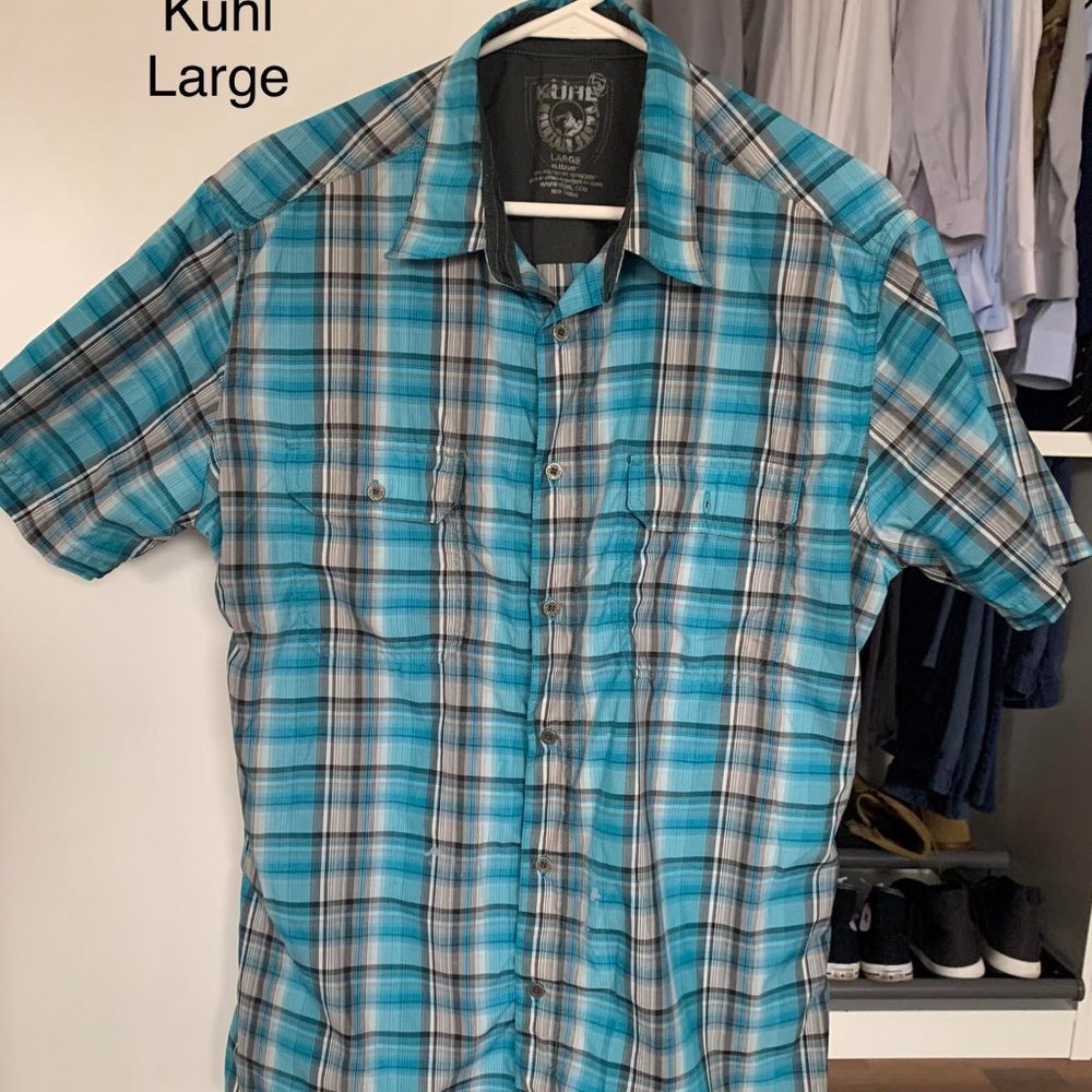 Kuhl Large Blue Plaid Shirt - PAINT